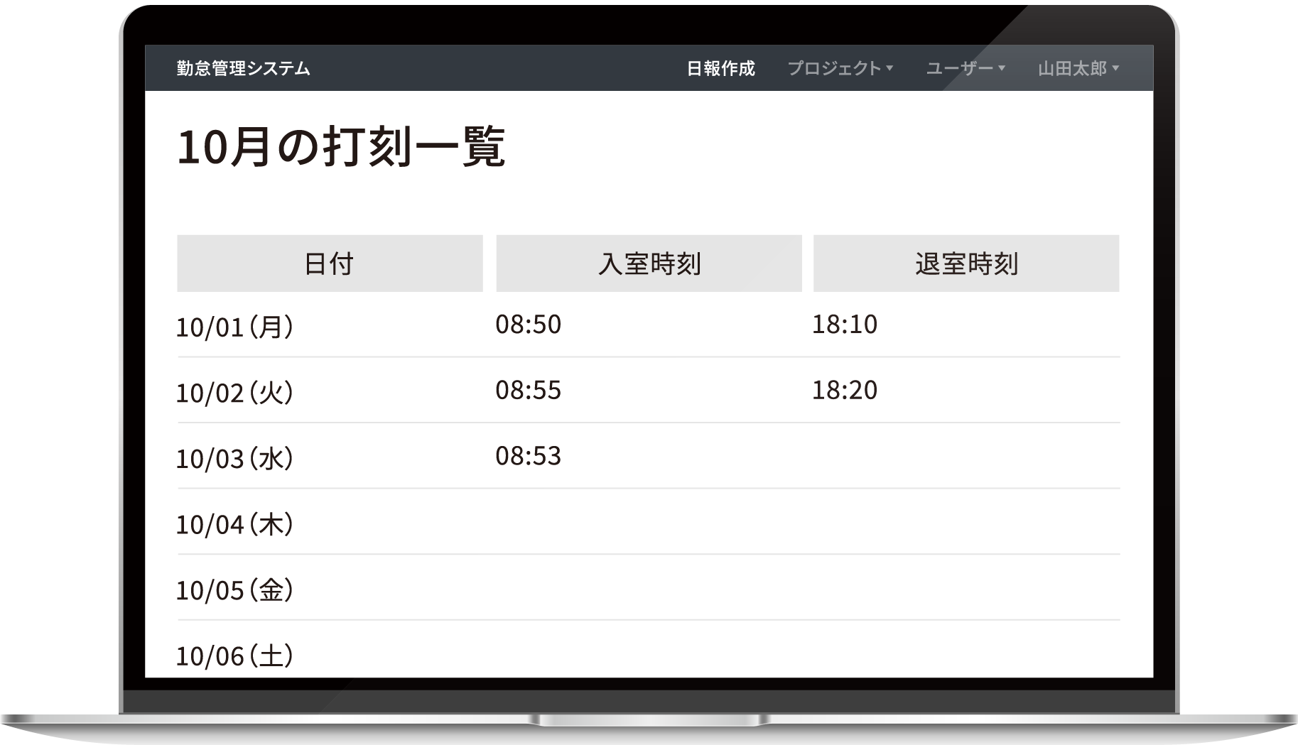 入退くんで打刻連携する図